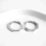 925 Sterling Silver Geometry Hoop Earrings for Women