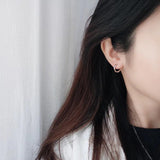 925 Sterling Silver Geometry Hoop Earrings for Women