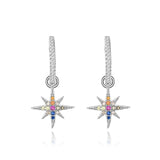 S925 Sterling Silver Tassel Hexagram Earrings