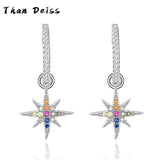 S925 Sterling Silver Tassel Hexagram Earrings
