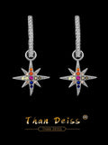 S925 Sterling Silver Tassel Hexagram Earrings