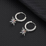 S925 Sterling Silver Tassel Hexagram Earrings