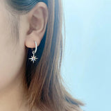 S925 Sterling Silver Tassel Hexagram Earrings
