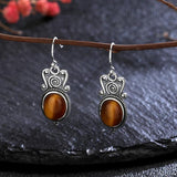 925 Silver Natural Rhodochrosite Drop Earrings