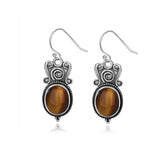 925 Silver Natural Rhodochrosite Drop Earrings