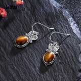 925 Silver Natural Rhodochrosite Drop Earrings