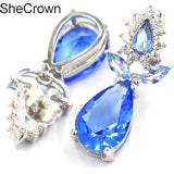 18x8mm Tanzanite CZ Silver Earrings