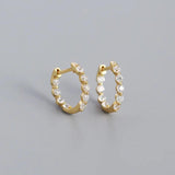 925 Silver Retro Goth Zircon Circle Hoop Earrings for Women