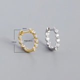 925 Silver Retro Goth Zircon Circle Hoop Earrings for Women
