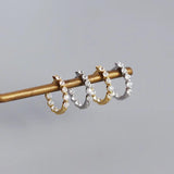 925 Silver Retro Goth Zircon Circle Hoop Earrings for Women