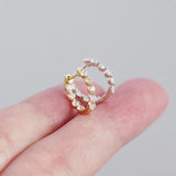925 Silver Retro Goth Zircon Circle Hoop Earrings for Women