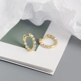 925 Silver Retro Goth Zircon Circle Hoop Earrings for Women