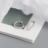 925 Silver Retro Goth Zircon Circle Hoop Earrings for Women