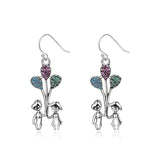 S925 Round Drop Earrings Zircon Boy Girl Love