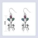 S925 Round Drop Earrings Zircon Boy Girl Love