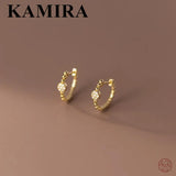 925 Silver Vintage Zircon Huggie Hoop Earrings for Women