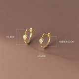 925 Silver Vintage Zircon Huggie Hoop Earrings for Women