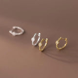 925 Silver Vintage Zircon Huggie Hoop Earrings for Women