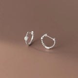 925 Silver Vintage Zircon Huggie Hoop Earrings for Women