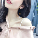 925 Silver Needle Pearl Pendant Earrings Crystal Austrian Jewelry