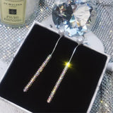 925 Silver Needle Pearl Pendant Earrings Crystal Austrian Jewelry