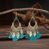 Vintage Tassel Earrings Silver Women's Jewelry