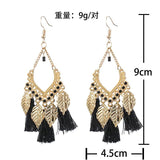 Vintage Tassel Earrings Silver Women's Jewelry