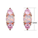 12mm Opal Stud Earrings 925 Silver Wedding Jewelry Oval Lady Party