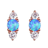 12mm Opal Stud Earrings 925 Silver Wedding Jewelry Oval Lady Party
