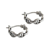 Retro 925 Sterling Silver Vintage Chain Hoop Huggie Earrings