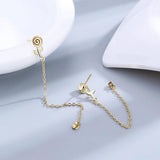 Rose Flower 925 Sterling Silver Earrings Long Style Fine Gift