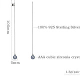 925 Silver Evil Eyes Pendant Earrings Zircon Tassel Women Jewelry