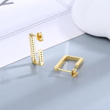 S925 Silver Zircon Hoop Earrings Circle Ear Jewelry Gift for Women