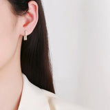 S925 Silver Zircon Hoop Earrings Circle Ear Jewelry Gift for Women