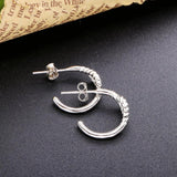 925 Sterling Silver Cross Twist Stud Earring For Women