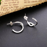 925 Sterling Silver Cross Twist Stud Earring For Women