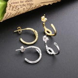 925 Sterling Silver Cross Twist Stud Earring For Women