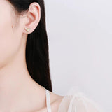 Bee Stud Earrings 925 Sterling Silver Clear Zircon Party