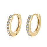 925 Silver Hoop Earrings CZ Circle Women's Jewelry