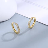 925 Silver Hoop Earrings CZ Circle Women's Jewelry
