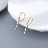 Silver 925 Small Bullet Shape Earrings for Women Hippie Party Gift