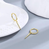 Silver 925 Small Bullet Shape Earrings for Women Hippie Party Gift
