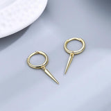 Silver 925 Small Bullet Shape Earrings for Women Hippie Party Gift