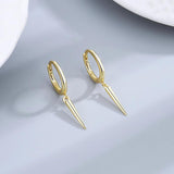 Silver 925 Small Bullet Shape Earrings for Women Hippie Party Gift