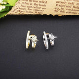 925 Silver Starfish Ear Cuff Zircon Crystal Jewelry