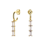 S925 Rainbow Zircon Stud Earring Colorful Crystal Fine Earrings