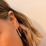 S925 Rainbow Zircon Stud Earring Colorful Crystal Fine Earrings