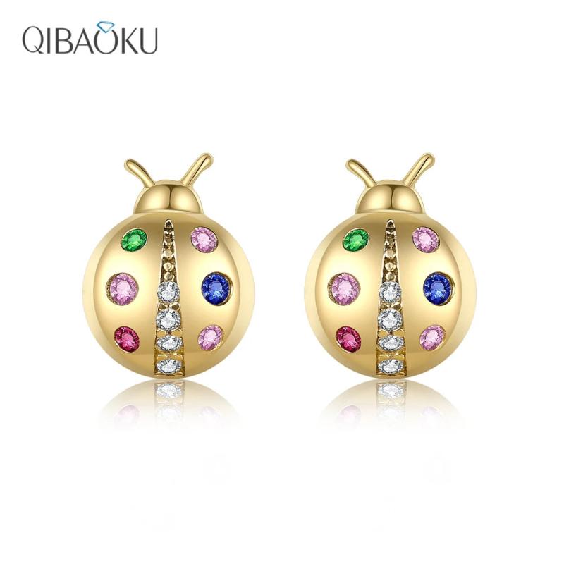 Colorful Insect Stud Earrings S925 Silver