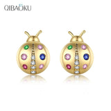 Colorful Insect Stud Earrings S925 Silver