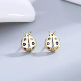 Colorful Insect Stud Earrings S925 Silver